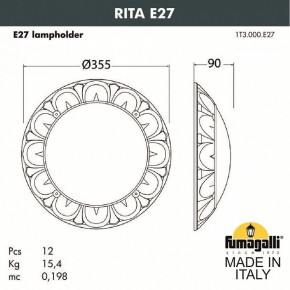 Накладной светильник Fumagalli Rita 1T3.000.000.AYE27 в Ноябрьске - noyabrsk.mebel24.online | фото 2