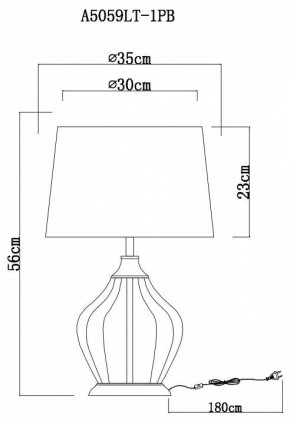 Настольная лампа декоративная Arte Lamp Baymont A5059LT-1PB в Ноябрьске - noyabrsk.mebel24.online | фото 3
