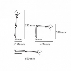Настольная лампа офисная Artemide  0011860A в Ноябрьске - noyabrsk.mebel24.online | фото