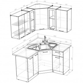 ОЛЬГА Кухонный гарнитур Оптима 2 (1500*1300 мм) в Ноябрьске - noyabrsk.mebel24.online | фото 2