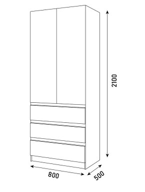 ПАРУС Шкаф 2-х ств. 800 в Ноябрьске - noyabrsk.mebel24.online | фото 3