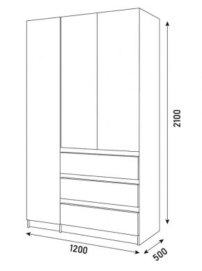ПАРУС Шкаф 3-х ств. 1200 в Ноябрьске - noyabrsk.mebel24.online | фото 3