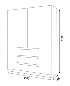 ПАРУС Шкаф 4-х ств. 1600 в Ноябрьске - noyabrsk.mebel24.online | фото 3