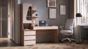 ПИФАГОР Стол компьютерный (дуб вотан/кашемир) в Ноябрьске - noyabrsk.mebel24.online | фото