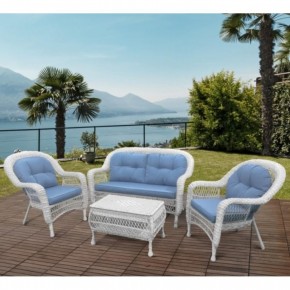Плетеный комплект для отдыха из искусственного ротанга  LV-520 White/Blue в Ноябрьске - noyabrsk.mebel24.online | фото 1