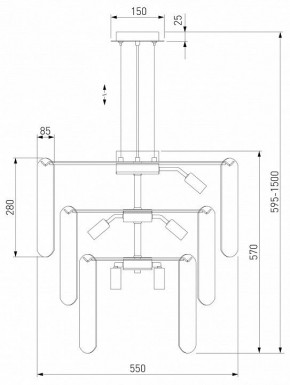 Подвесная люстра Eurosvet Claire 60171 золото в Ноябрьске - noyabrsk.mebel24.online | фото 5