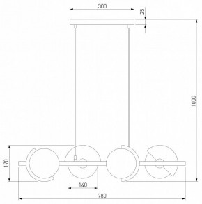 Подвесная люстра Eurosvet Moity 70149/4 черный/латунь в Ноябрьске - noyabrsk.mebel24.online | фото 4