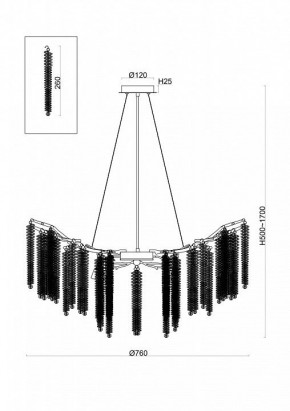 Подвесная люстра Freya Mineral FR1010PL-10G в Ноябрьске - noyabrsk.mebel24.online | фото 2