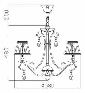 Подвесная люстра Maytoni Brionia ARM172-05-G в Ноябрьске - noyabrsk.mebel24.online | фото 5
