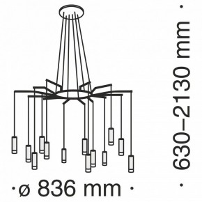 Подвесная люстра Maytoni Davida MOD035PL-12B в Ноябрьске - noyabrsk.mebel24.online | фото 6