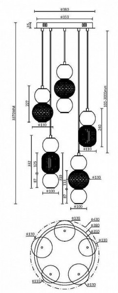 Подвесная люстра Maytoni Drop MOD273PL-L80CH3K в Ноябрьске - noyabrsk.mebel24.online | фото 3