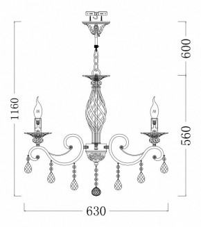 Подвесная люстра Maytoni Grace ARM247-06-G в Ноябрьске - noyabrsk.mebel24.online | фото 3