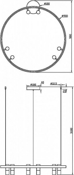Подвесная люстра Maytoni Halo MOD102PL-L42BK в Ноябрьске - noyabrsk.mebel24.online | фото 4