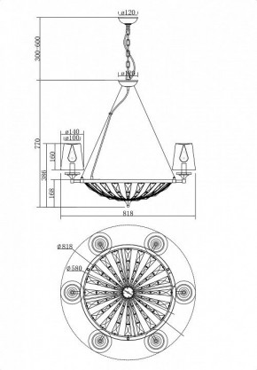 Подвесная люстра Maytoni Pantheon H021PL-06CH в Ноябрьске - noyabrsk.mebel24.online | фото 5