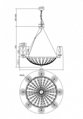 Подвесная люстра Maytoni Pantheon H021PL-08CH в Ноябрьске - noyabrsk.mebel24.online | фото 4