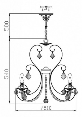 Подвесная люстра Maytoni Princess ARM270-05-R в Ноябрьске - noyabrsk.mebel24.online | фото
