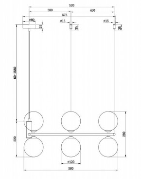Подвесная люстра Maytoni Ring MOD013PL-06B в Ноябрьске - noyabrsk.mebel24.online | фото 4