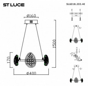 Подвесная люстра ST-Luce Enigma SL6018.203.48 в Ноябрьске - noyabrsk.mebel24.online | фото 4