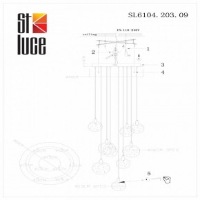 Подвесная люстра ST-Luce Montecelio SL6104.203.09 в Ноябрьске - noyabrsk.mebel24.online | фото 3