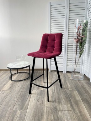 Полубарный стул CHILLI-QB SQUARE винный #16, велюр / черный каркас (H=66cm) М-City в Ноябрьске - noyabrsk.mebel24.online | фото 4