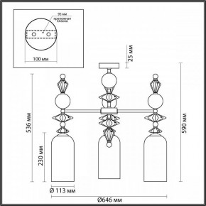 Потолочная люстра Odeon Light Bizet 4855/3C в Ноябрьске - noyabrsk.mebel24.online | фото 3
