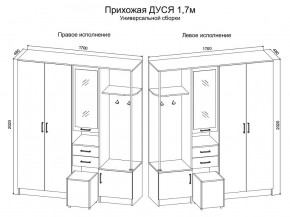 Прихожая Дуся 1.7 УНИ (Дуб Бунратти/Белый Бриллиант) в Ноябрьске - noyabrsk.mebel24.online | фото 2