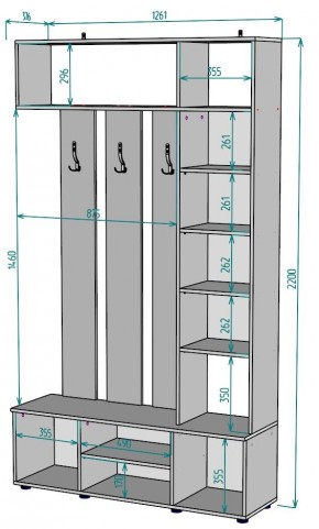 Прихожая с зеркалом V19_M в Ноябрьске - noyabrsk.mebel24.online | фото 2