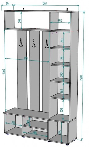 Прихожая с зеркалом V20_M в Ноябрьске - noyabrsk.mebel24.online | фото 2