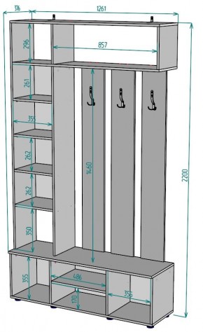 Прихожая с зеркалом V24_M в Ноябрьске - noyabrsk.mebel24.online | фото 2