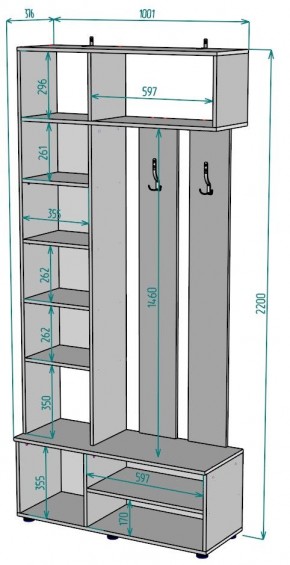 Прихожая с зеркалом V25_M в Ноябрьске - noyabrsk.mebel24.online | фото 2