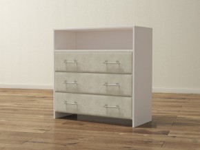 PROxSON Комод Varna (ЛДСП Белая+ткань Белый/Savana Milk (молочный)) 90x40 в Ноябрьске - noyabrsk.mebel24.online | фото 1