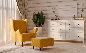 Пуф Киркас жёлто-оранжевый, ткань рогожка в Ноябрьске - noyabrsk.mebel24.online | фото 3
