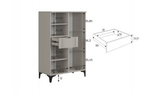 РИЧ Комод 2 со стеклом в Ноябрьске - noyabrsk.mebel24.online | фото 3