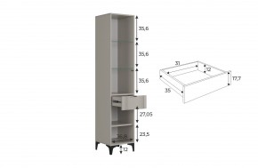 РИЧ Шкаф однодверный со стеклом в Ноябрьске - noyabrsk.mebel24.online | фото 3