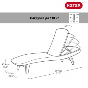 Шезлонг Пацифик (Pacific) графит в Ноябрьске - noyabrsk.mebel24.online | фото 2