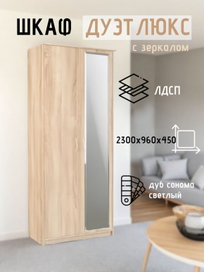 Шкаф 2-х створчатый Дуэт Люкс с зеркалом в Ноябрьске - noyabrsk.mebel24.online | фото 7