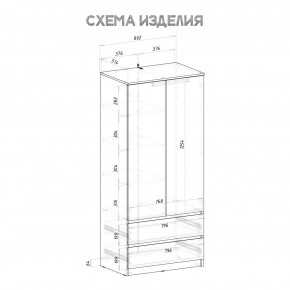 Шкаф 2-х створчатый Симпл ШК-03 (графит) в Ноябрьске - noyabrsk.mebel24.online | фото 4