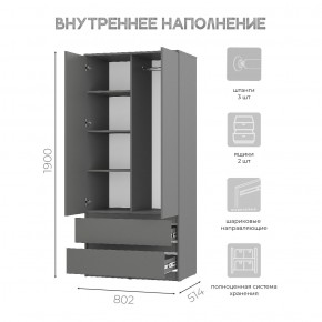Шкаф 2-х створчатый Симпл ШК-03 (графит) в Ноябрьске - noyabrsk.mebel24.online | фото 5