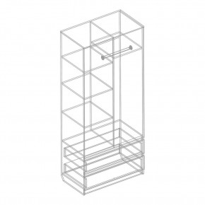 Шкаф 2-ств. с 2 ящиками "Бьянко" в Ноябрьске - noyabrsk.mebel24.online | фото 5