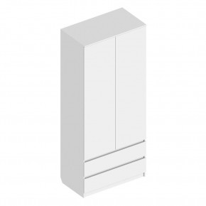 Шкаф 2-ств. с 2 ящиками "Бьянко" в Ноябрьске - noyabrsk.mebel24.online | фото