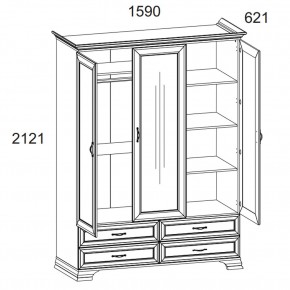 Шкаф 3D4S Z, TIFFANY, цвет вудлайн кремовый в Ноябрьске - noyabrsk.mebel24.online | фото 1