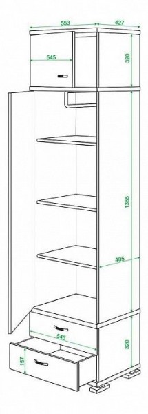 Шкаф платяной Домино КС-10 в Ноябрьске - noyabrsk.mebel24.online | фото 3