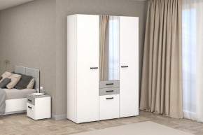 Шкаф Ева (Белый текстурный/Бетонный камень) в Ноябрьске - noyabrsk.mebel24.online | фото
