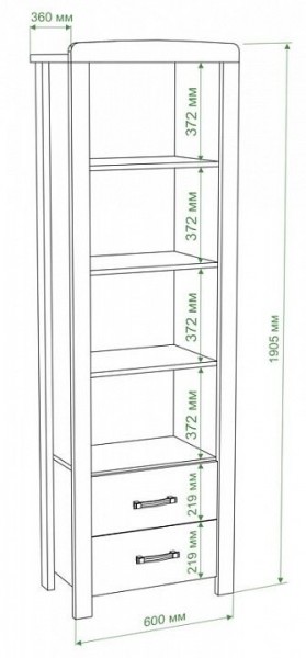 Шкаф книжный Бартоло ВТД-СФ в Ноябрьске - noyabrsk.mebel24.online | фото 2