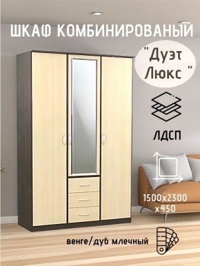 Шкаф комбинированный Дуэт Люкс с зеркалом в Ноябрьске - noyabrsk.mebel24.online | фото 3