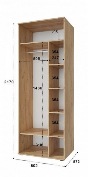 Шкаф комбинированный Эмилия ЭЛ-16К в Ноябрьске - noyabrsk.mebel24.online | фото 4