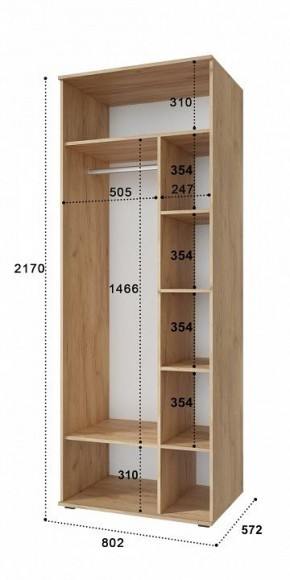 Шкаф комбинированный Эмилия ЭЛ-16К в Ноябрьске - noyabrsk.mebel24.online | фото 3