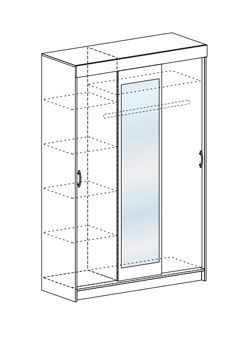 Шкаф-купе Басса ШКК 551 шимо шимо светлый/темный в Ноябрьске - noyabrsk.mebel24.online | фото 3