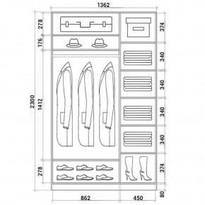 Шкаф-купе ХИТ 23-14-55 (620) в Ноябрьске - noyabrsk.mebel24.online | фото 2