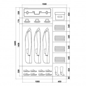 Шкаф-купе ХИТ 24-15-88 (620) в Ноябрьске - noyabrsk.mebel24.online | фото 3